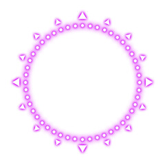 purple circle frame dot and triangle neon light