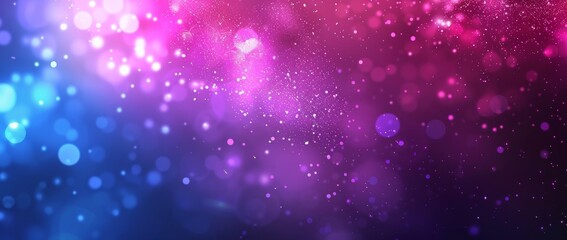 Obraz premium An atmospheric futuristic banner design featuring a dark purple pink blue color gradient background with blurred neon color flow and a grainy texture effect