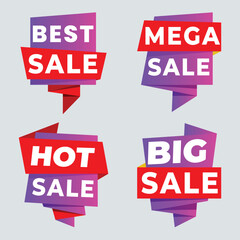 Set of vector red starburst, sunburst badges. Simple flat style vintage labels, stickers with sale discount text. Sale quality tags and labels. Template banner shopping badges.