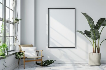 Sunlight filters through a modern room, highlighting a comfortable chair