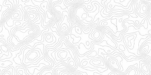 Vector geography landscape Topo contour map on white background, Topographic contour lines. Seamless pattern with lines Topographic map. Geographic mountain relief diagram line wave carve pattern.