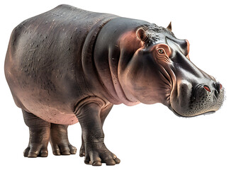 Fototapeta premium A Hippopotamus isolated on a transparent background PNG