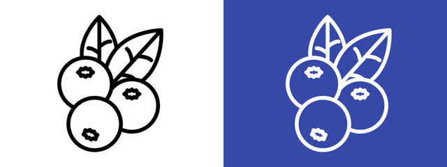 Fototapeta premium Blueberry icon logo set vector