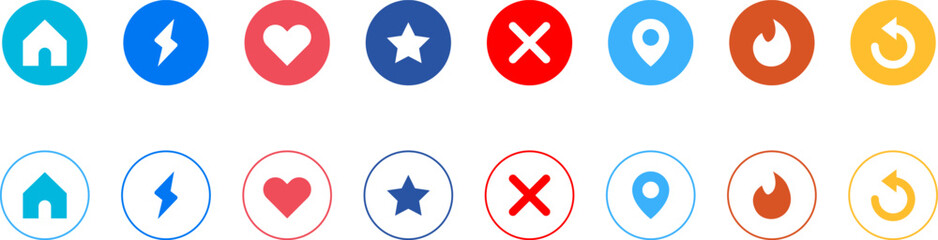 Obraz premium Social media generic reaction icons set. Social media dating icons. Notification Reaction Design for web and mobile app