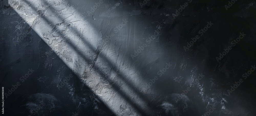 Aufkleber Minimal header cover poster design copy space grey black white glowing abstract gradient shape on black grainy background