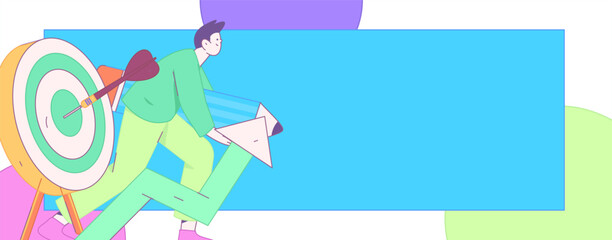 Check-in character flat vector concept operation hand-drawn illustration
