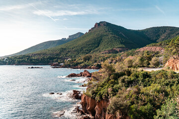 view of the sea from the mountain