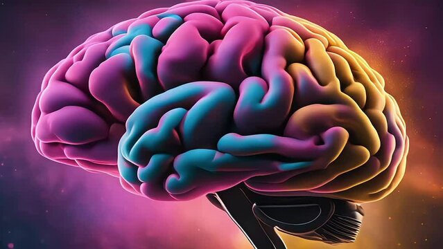 Creativity concept with a brain exploding in colors. Mind blown concept. Generative AI