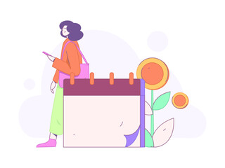 Check-in character flat vector concept operation hand-drawn illustration
