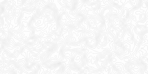 Vector geography landscape Topo contour map on white background, Topographic contour lines. Seamless pattern with lines Topographic map. Geographic mountain relief diagram line wave carve pattern.