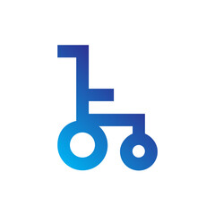 Transport and Map Gradient Blue icon