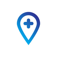 Transport and Map Gradient Blue icon