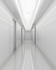 Empty white room with lights and shadows mock up