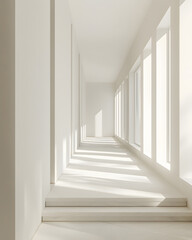 Obraz premium Empty white room with lights and shadows mock up