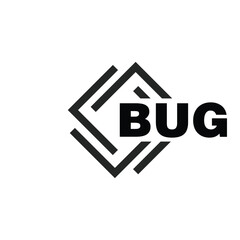 BUG letter logo design on white background. BUG logo. BUG creative initials letter Monogram logo icon concept. BUG letter design