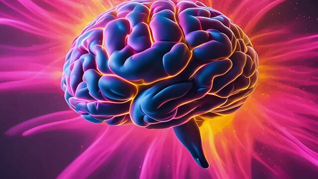 Creativity concept with a brain exploding in colors. Mind blown concept. Generative AI