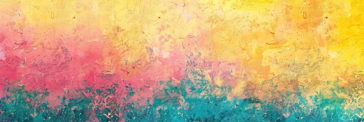 Background Texture Yellow. Colourful Pink, Yellow and Turquoise Gradient Noisy Grain Background in 80s Style