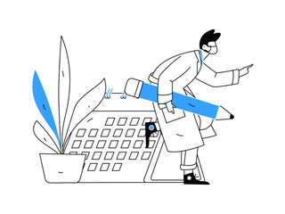Check-in character flat vector concept operation hand-drawn illustration
