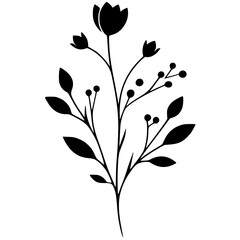 Aesthetic flower tattoo silhouette