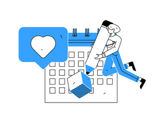 Check-in character flat vector concept operation hand-drawn illustration
