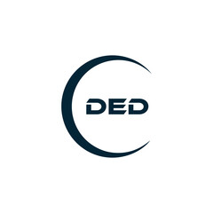 DED logo. D E D design. White DED letter. DED, D E D letter logo design. D E D letter logo design in FIVE, FOUR, THREE, style. letter logo set in one artboard. D E D letter logo vector design.