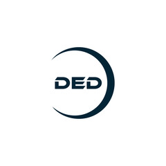 DED logo. D E D design. White DED letter. DED, D E D letter logo design. D E D letter logo design in FIVE, FOUR, THREE, style. letter logo set in one artboard. D E D letter logo vector design.