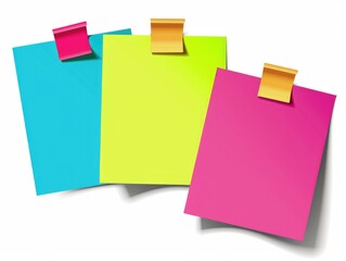 Three-dimensional Memo Pad with Adhesive Sticky Notes on White Background
