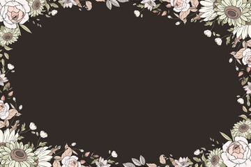 Hand Drawn Flower Frame Background