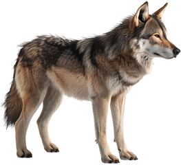 Fototapeta premium A wolf isolated on a transparent background PNG