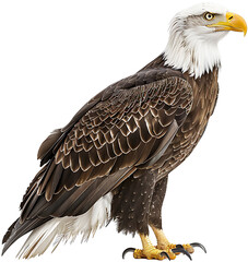 Obraz premium A american bald eagle isolated on a transparent background PNG