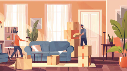 Fototapeta premium on the move, moving house, family, moving address
