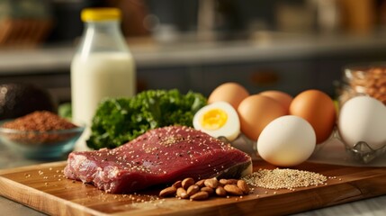 The assortment of healthy foods