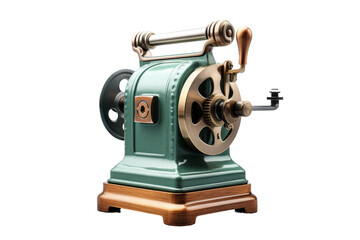 The Mechanical Oracle: A Machines Reverie on a Pedestal on a White or Clear Surface PNG Transparent Background..