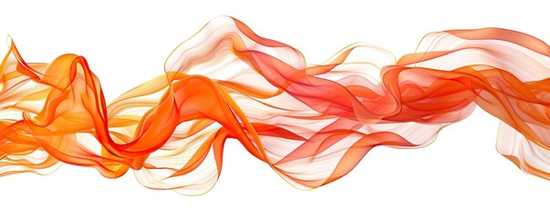 Vibrant coral wave abstract design, warm and inviting, isolated on a white backdrop