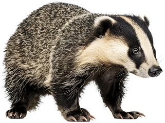 Fototapeta premium A badger isolated on a transparent background PNG