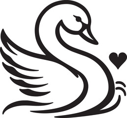 silhouette of a swan