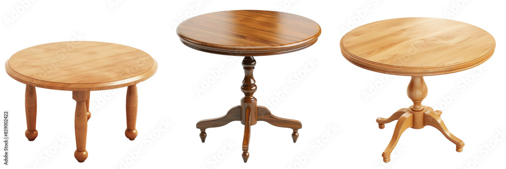 Poster Isolated round table with clipping path. 3D render.
