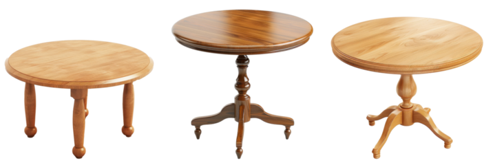 Isolated round table with clipping path. 3D render.