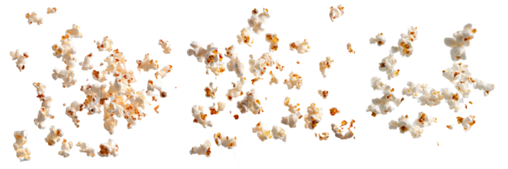 Isolated white transparent popcorn on a white background