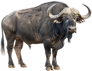 Obraz premium A buffalo isolated on a transparent background PNG