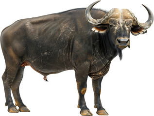 Obraz premium A buffalo isolated on a transparent background PNG