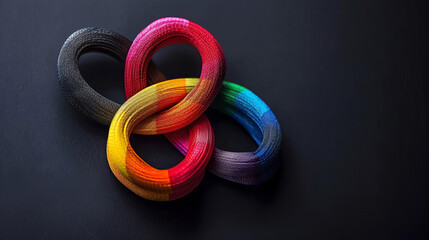 Naklejka premium Vibrant Pride symbol for equality flat design top view unity theme animation black and white