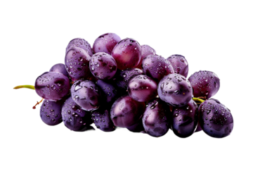 bunch of red grapes isolated on transparent background