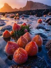Succulent Harvest Glowing Against Desert Landscape