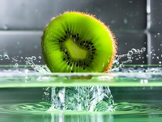 Fresh Kiwi Embracing in High-Speed Underwater Photography