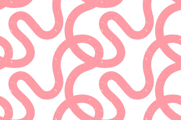 Obraz premium Hand drawn seamless pattern with cute squiggles with texture noise dirty dust. Vector illustration of bright colored doodle scribble.