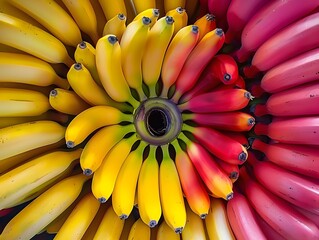 Spiraling Tropical Delight: Banana in a Kaleidoscope of Vibrant Colors
