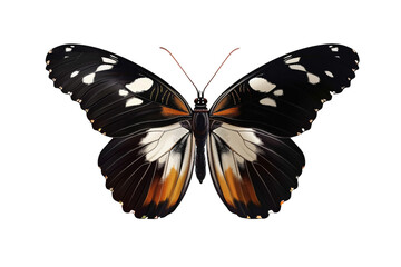 butterfly with blue flower isolated on transparent background