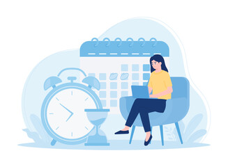 time management concept  flat illustration