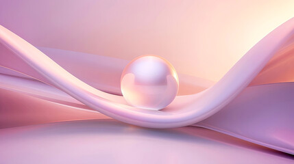 Smooth curves and soft pastel hues create a serene atmosphere